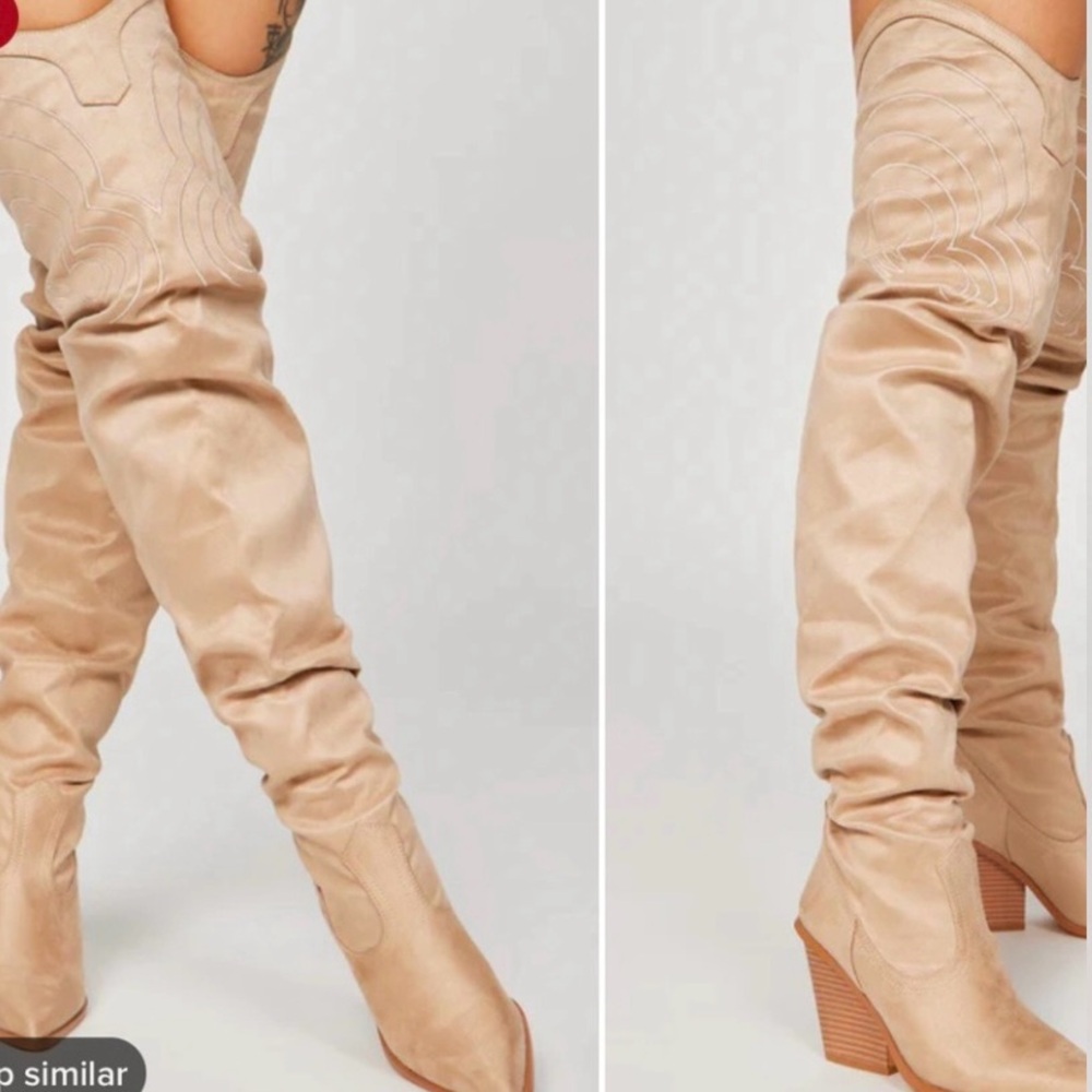 Thigh high Western style Boots